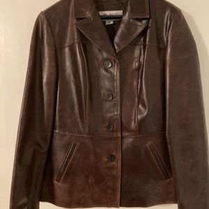 Brown leather jacket
